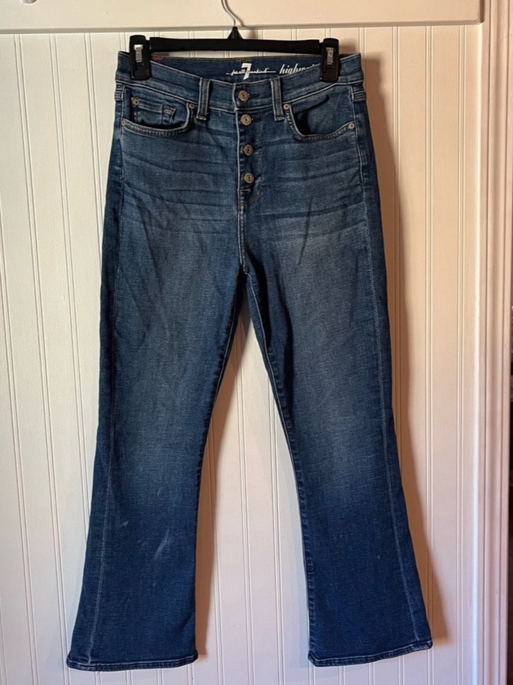 7 For All Mankind Cropped Highwaist Slim Kick Jean